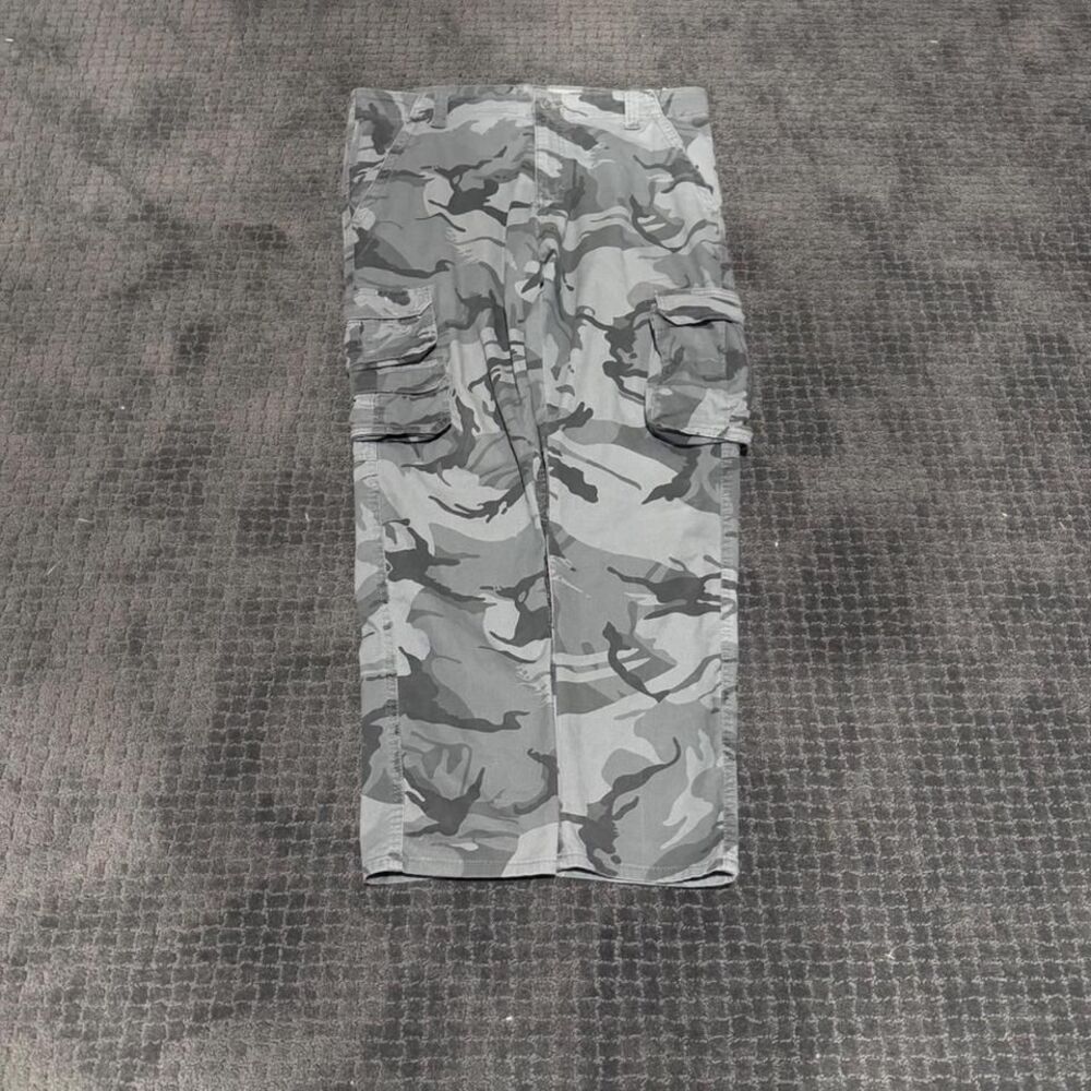 Y2K Baggy Grey Camo Wrangler Camo Cargo Pants